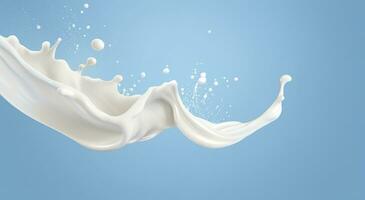 AI generated White milk splash isolated on background, liquid or Yogurt splash,  3d illustration. Generative AI photo