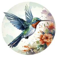 AI generated Hummingbird clipart on white background. AI Generated photo