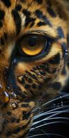 AI generated Leopard macro photography. AI Generated photo