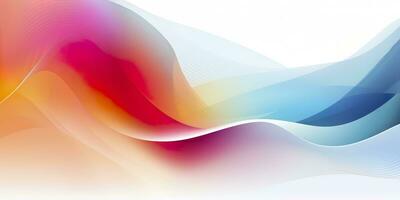 AI generated Colorful abstract wave lines flowing horizontally on a white background, ideal for technology, music, science and the digital world. AI Generative photo