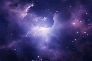 AI generated Purple Galaxy space stars in Outer Space. AI Generated photo