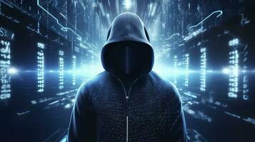 AI generated Unveiling the Anonymous Hacker. Digital Intrigue, Invisible Threats. AI Generated photo