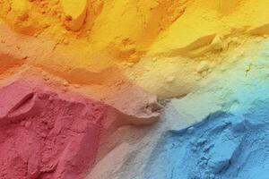 AI generated Close up of multi coloured sand background. AI Generated. photo