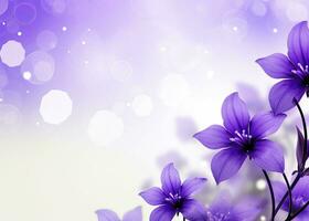AI generated Abstract spring background with purple flowers. AI Generated photo