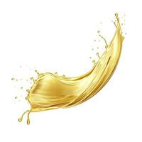 AI generated Golden Oil or Cosmetic essence splash isolated on white background, 3d illustration. AI Generated photo