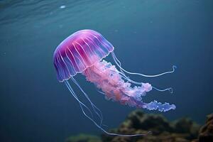 AI generated Mauve stinger purple jellyfish. AI Generated. photo