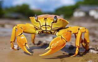 ai generado amarillo tierra cangrejo. ai generado foto