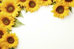 AI generated Sunflower Background with copy shape. AI Generated photo