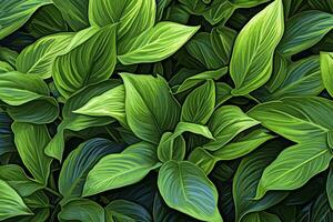 AI generated A plant with lots of large green leaves. AI Generated photo