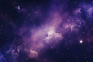 AI generated Purple Galaxy space stars in Outer Space. AI Generated photo