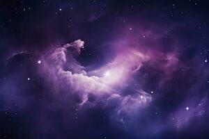 AI generated Purple Galaxy space stars in Outer Space. AI Generated photo