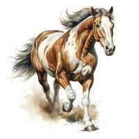 AI generated Horse running in watercolor design. AI Generated photo