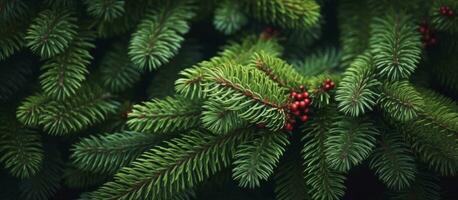 ai generado Navidad árbol ramas en un natural antecedentes. ai generado foto