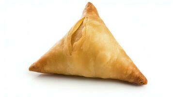 AI generated Tasty samosa isolated on white background.  AI Generated. photo