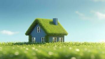 AI generated Green and environmentally friendly housing concept. AI Generated photo