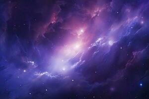 AI generated Purple Galaxy space stars in Outer Space. AI Generated photo