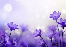 AI generated Abstract spring background with purple flowers. AI Generated photo