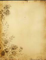 AI generated Sheet of vintage yellowed paper. AI Generated photo