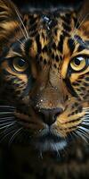 AI generated Leopard macro photography. AI Generated photo