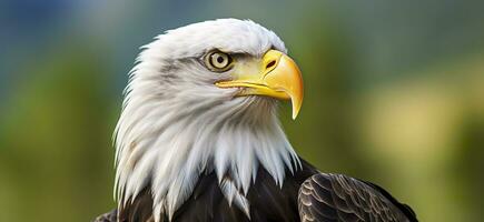 AI generated Portrait of an american bald eagle, wildlife. Generative AI photo