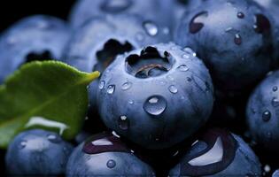 AI generated Wet Blueberry fruit. AI Generated photo