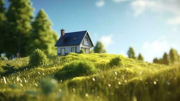 AI generated Green and environmentally friendly housing concept. AI Generated photo