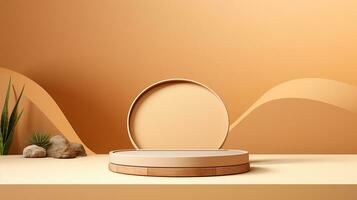 AI generated 3d rendered abstract empty display podium Minimal scene for product display presentation photo