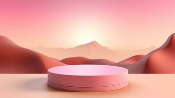 AI generated 3d rendered abstract empty display podium Minimal scene for product display presentation photo
