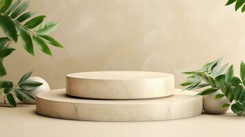 AI generated 3d rendered empty display podium Minimal scene for product display presentation photo
