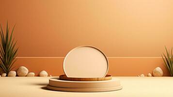 AI generated 3d rendered abstract empty display podium Minimal scene for product display presentation photo
