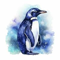 ai generado acuarela pingüino para camiseta diseño. ai generado foto