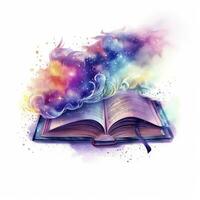 AI generated Galaxy celestial fantasy book watercolor for T-shirt Design. AI Generated photo