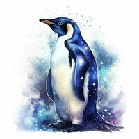 ai generado acuarela pingüino para camiseta diseño. ai generado foto