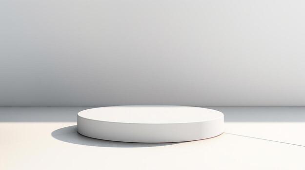 AI generated 3d rendered white empty display podium Minimal scene for product display presentation photo