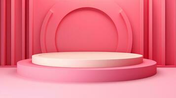 AI generated 3d rendered abstract empty display podium Minimal scene for product display presentation photo