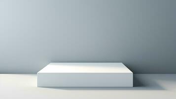 AI generated 3d rendered white empty display podium Minimal scene for product display presentation photo