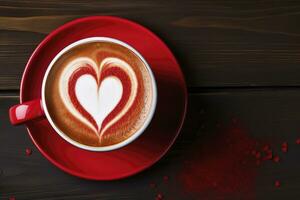 AI generated Valentine's Day Coffee. AI Generated photo