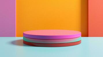 AI generated 3d rendered abstract empty display podium Minimal scene for product display presentation photo