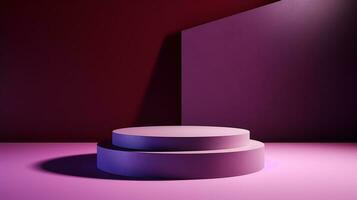 AI generated 3d rendered abstract empty display podium Minimal scene for product display presentation photo