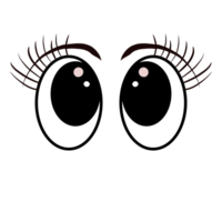 cartoon eyes with lashes on transparent background png