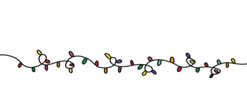 un Navidad árbol con luces en eso png