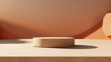 AI generated 3d rendered abstract empty display podium Minimal scene for product display presentation photo