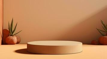AI generated 3d rendered abstract empty display podium Minimal scene for product display presentation photo