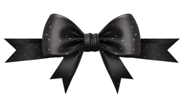 AI generated Black ribbon with bow without background png