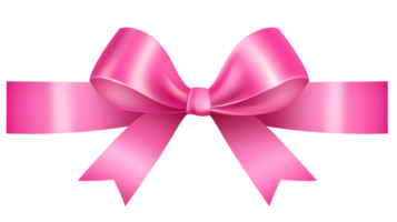 AI generated Pink ribbon with bow without background png