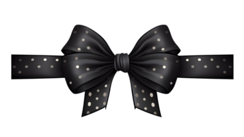 AI generated Black ribbon with bow without background png