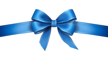 AI generated Blue ribbon with bow without background png