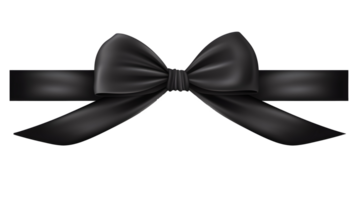 AI generated Black ribbon with bow without background png