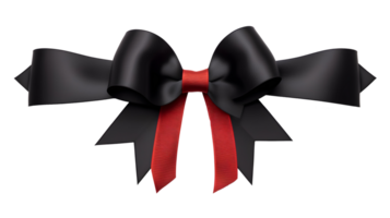 AI generated Black ribbon with bow without background png