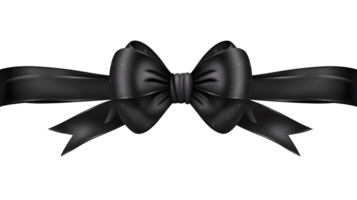 AI generated Black ribbon with bow without background png